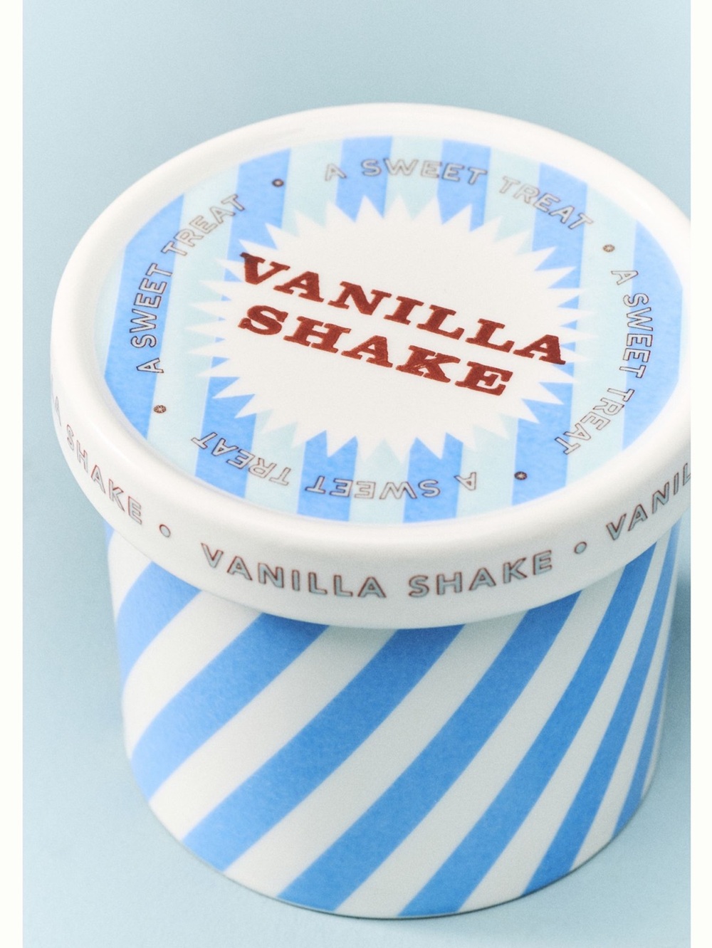 Anthropologie Ice Cream Candle Ceramic Gourmand Vanilla Milkshake Pint New